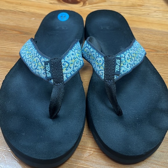 Teva Flip Flops Women's Size 11 Mush II Companera‎ Blue Sandals Beach Summer - Picture 5 of 8